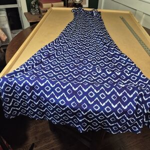 LOFT Blue and White Maxi Dress